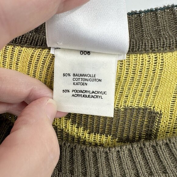 Y2K MONDI sweater cotton knit geometric print crewneck pullover retro US M 40 - Picture 8 of 8
